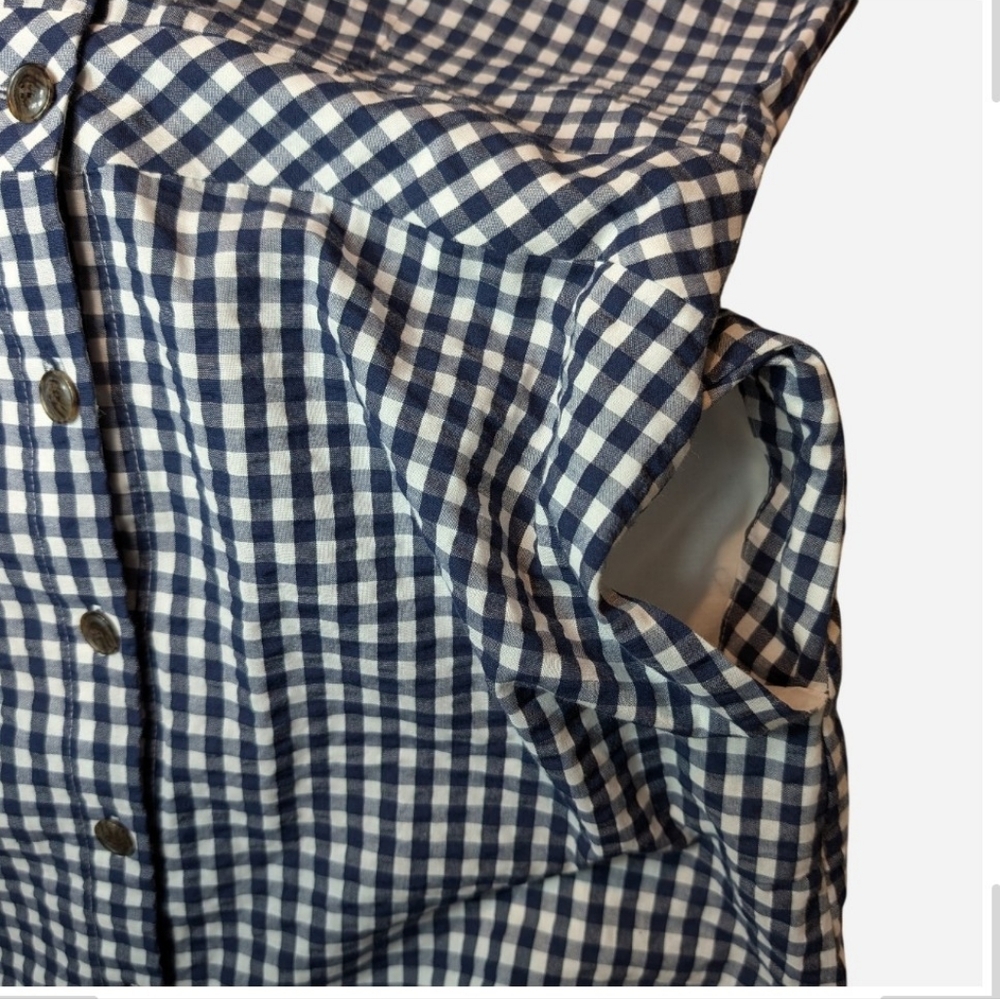 J. Crew Navy and White Gingham Midi Dress - Picture 14 of 14